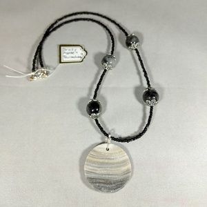 Druzy agate and Tourmaline necklace